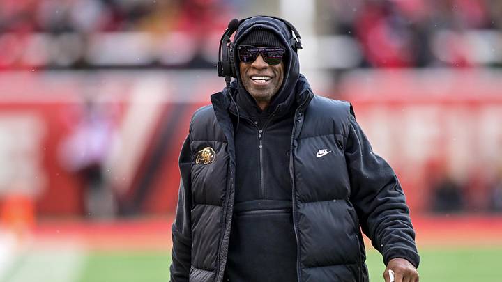 Nov 25, 2023; Salt Lake City, Utah, USA; Colorado Buffaloes head coach Deion 'Coach Prime' Sanders on the field against the Utah Utes at Rice-Eccles Stadium. Mandatory Credit: Christopher Creveling-Imagn Images Nov 25, 2023; Salt Lake City, Utah, USA; Colorado Buffaloes head coach Deion 'Coach Prime' Sanders on the field against the Utah Utes at Rice-Eccles Stadium. Mandatory Credit: Christopher Creveling-Imagn Images