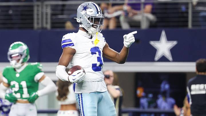 Dallas Cowboys wide receiver George Pickens reacts after a play in the fourth quarter against the Philadelphia Eagles.