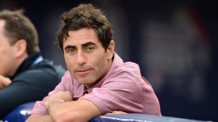 May 4, 2018; Monterrey, Nuevo Leon, Mexico; San Diego Padres general manager AJ Preller watches batting practice before the game against the Los Angeles Dodgers at Estadio de Beisbol Monterrey. Mandatory Credit: Orlando Ramirez-Imagn Images May 4, 2018; Monterrey, Nuevo Leon, Mexico; San Diego Padres general manager AJ Preller watches batting practice before the game against the Los Angeles Dodgers at Estadio de Beisbol Monterrey. Mandatory Credit: Orlando Ramirez-Imagn Images