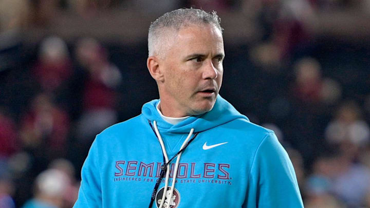 Nov 1, 2025; Tallahassee, Florida, USA; Florida State Seminoles head coach Mike Norvell walks on the field before the game against the Wake Forest Demon Deacons at Doak S. Campbell Stadium. Mandatory Credit: Melina Myers-Imagn Images Nov 1, 2025; Tallahassee, Florida, USA; Florida State Seminoles head coach Mike Norvell walks on the field before the game against the Wake Forest Demon Deacons at Doak S. Campbell Stadium. Mandatory Credit: Melina Myers-Imagn Images
