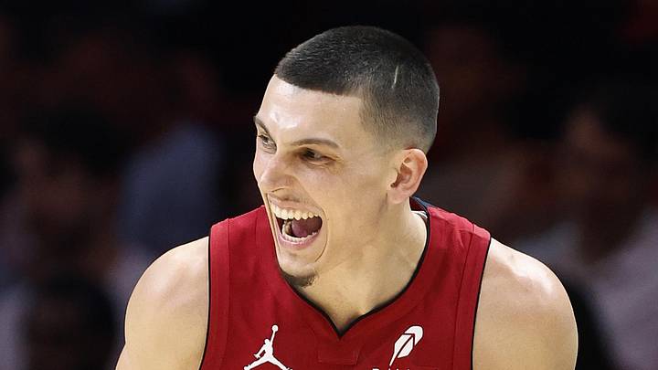 Miami Heat guard Tyler Herro (14) reacts against the Detroit Pistons during the second half at Kaseya Center on March 8, 2026. Miami Heat guard Tyler Herro (14) reacts against the Detroit Pistons during the second half at Kaseya Center on March 8, 2026.