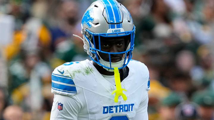 Sep 7, 2025; Green Bay, Wisconsin, USA;  Detroit Lions cornerback Terrion Arnold (6) Mandatory Credit: Jeff Hanisch-Imagn Images
