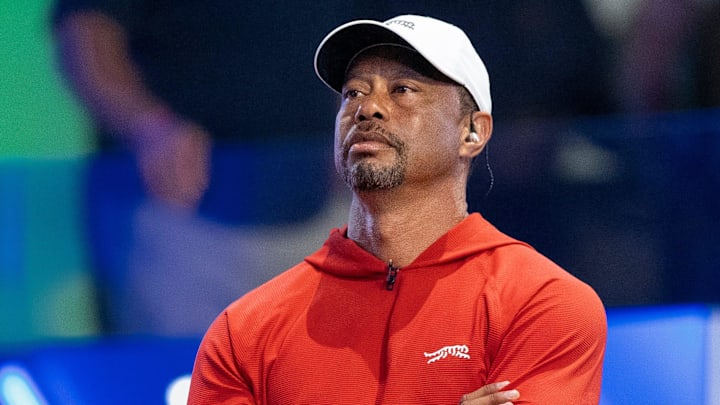 Tiger Woods attended his TGL team's match Tuesday night but did not play.