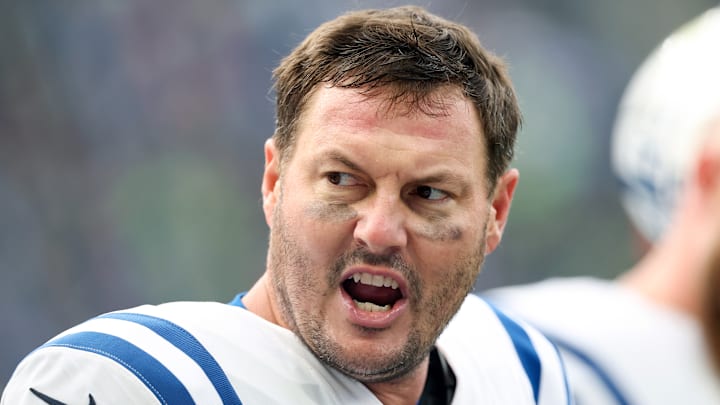 Philip Rivers of the Indianapolis Colts versus the Seattle Seahawks Philip Rivers of the Indianapolis Colts versus the Seattle Seahawks