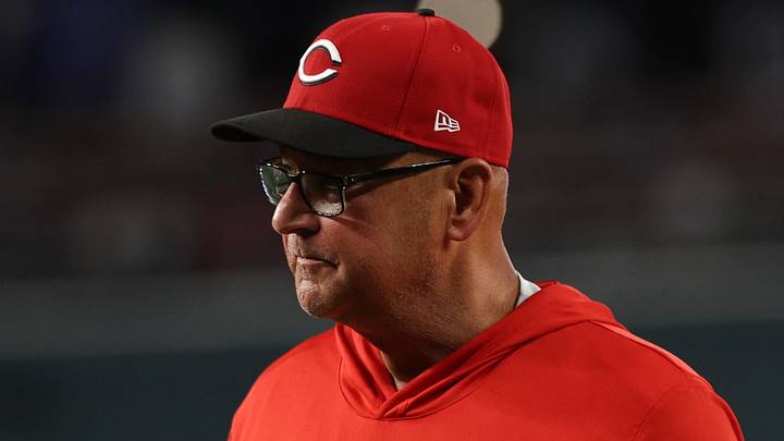 Cincinnati Reds manager Terry Francona (77) walks back to the dugout