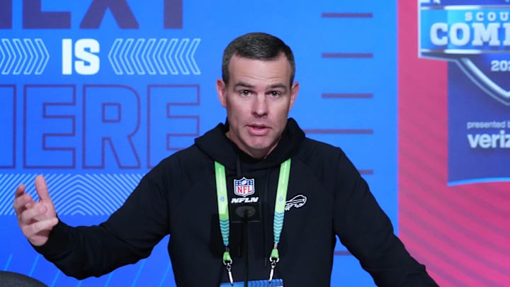 Buffalo Bills general manager Brandon Beane during the NFL Combine at the Indiana Convention Center.