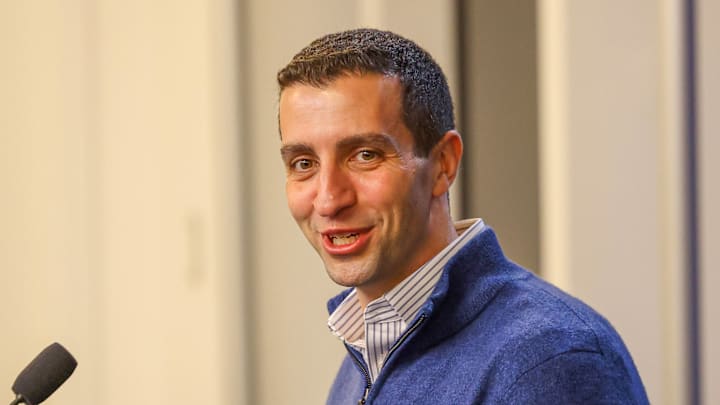 New York Mets New York Mets President of Baseball Operations David Stearns speaks to the media on August 25, 2025.