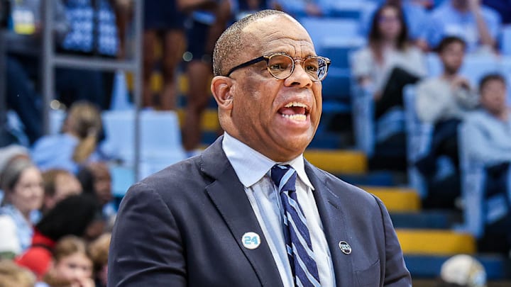 North Carolina head coach Hubert Davis during UNC's 95-53 win over Winston-Salem State in an exhibition game on Oct. 29, 2025 North Carolina head coach Hubert Davis during UNC's 95-53 win over Winston-Salem State in an exhibition game on Oct. 29, 2025