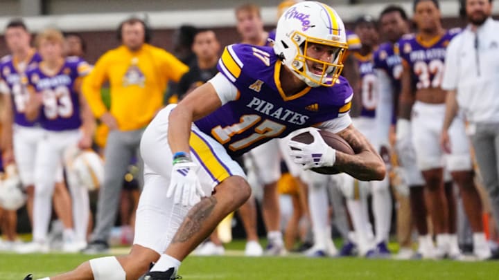 East Carolina Pirates wide receiver Anthony Smith makes a catch against the Appalachian State Mountaineers.