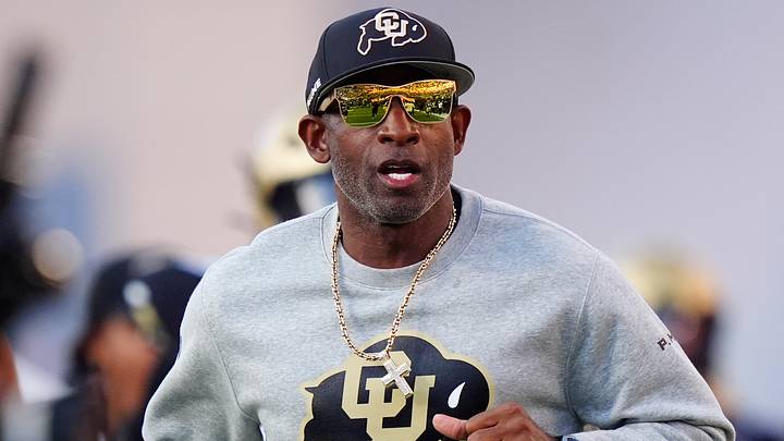 Oct 3, 2026; Boulder, Colorado, USA;  Colorado Buffaloes head coach Deion Sanders before the game against the Texas Tech Red Raiders at Folsom Field.  Mandatory Credit: Ron Chenoy-Imagn Images