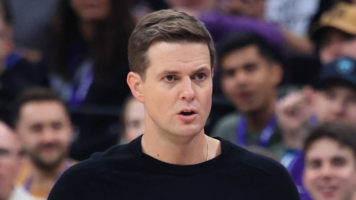 Oct 25, 2026; Salt Lake City, Utah, USA;  Utah Jazz head coach Will Hardy watches play against the Los Angeles Lakers during the first half at Delta Center.  Mandatory Credit: Rob Gray-Imagn Images