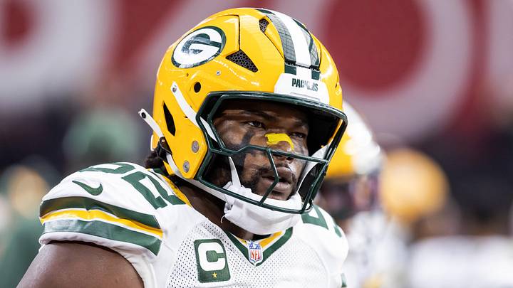 Oct 19, 2025; Glendale, Arizona, USA; Green Bay Packers defensive lineman Rashan Gary (52) against the Arizona Cardinals at State Farm Stadium. Mandatory Credit: Mark J. Rebilas-Imagn Images