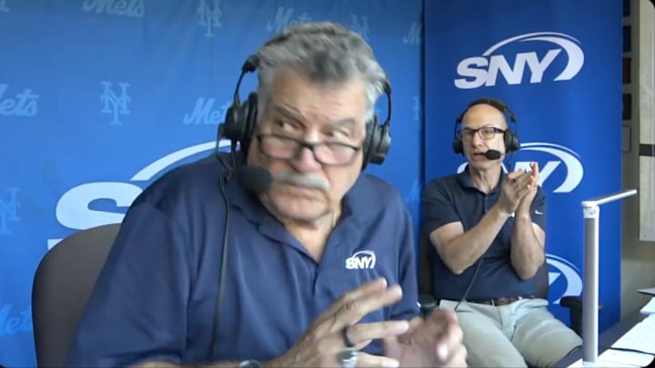 A foul ball made its way into the broadcast booth and nearly hit SNY's Keith Hernandez during the New York Mets' doubleheader against the Baltimore Orioles. 