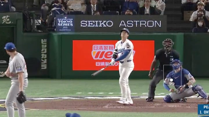 Shohei Ohtani belted his first home run of the season Wednesday in Tokyo. 