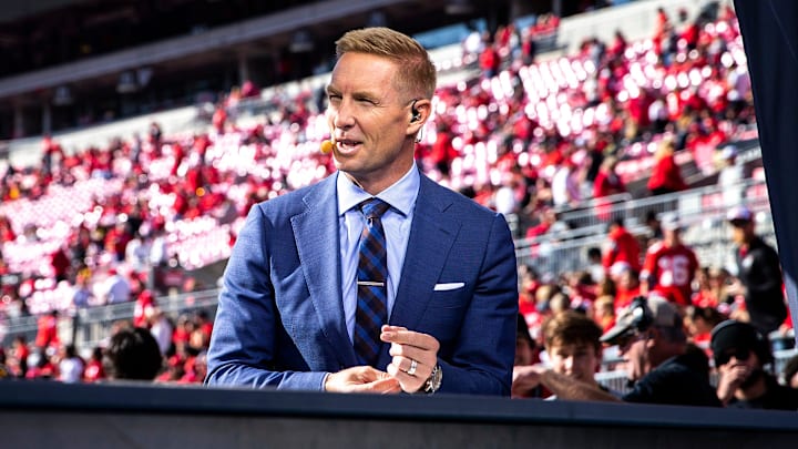 Joel Klatt speaks on a Big Noon Kickoff pregame show before a NCAA football game