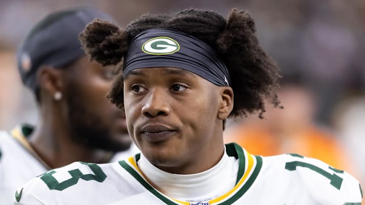 Green Bay Packers wide receiver Dontayvion Wicks. Green Bay Packers wide receiver Dontayvion Wicks.