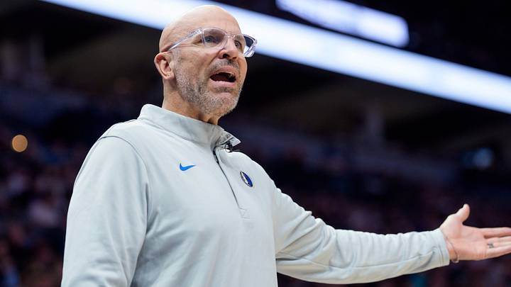 Feb 20, 2026; Minneapolis, Minnesota, USA; Dallas Mavericks head coach Jason Kidd talks with a referee in the first quarter against the Minnesota Timberwolves at Target Center. Mandatory Credit: Matt Blewett-Imagn Images Feb 20, 2026; Minneapolis, Minnesota, USA; Dallas Mavericks head coach Jason Kidd talks with a referee in the first quarter against the Minnesota Timberwolves at Target Center. Mandatory Credit: Matt Blewett-Imagn Images