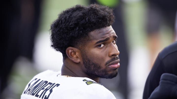Oct 19, 2024; Tucson, Arizona, USA; Colorado Buffalos quarterback Shedeur Sanders (2) against the Arizona Wildcats at Arizona Stadium. Mandatory Credit: Mark J. Rebilas-Imagn Images