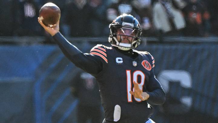 Dec 14, 2025; Chicago, Illinois, USA; Chicago Bears quarterback Caleb Williams (18) throws a pass during the first quarter against the Cleveland Browns at Soldier Field. Mandatory Credit: Matt Marton-Imagn Images Dec 14, 2025; Chicago, Illinois, USA; Chicago Bears quarterback Caleb Williams (18) throws a pass during the first quarter against the Cleveland Browns at Soldier Field. Mandatory Credit: Matt Marton-Imagn Images