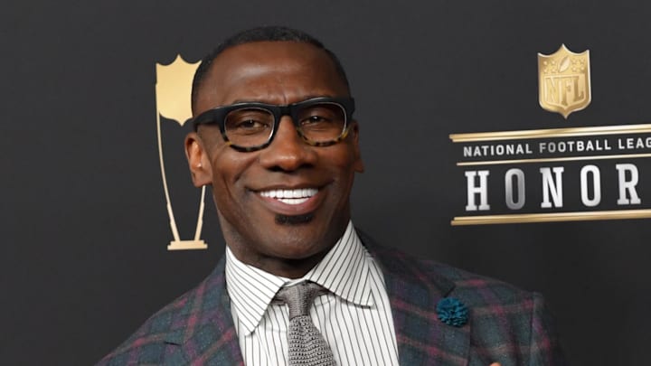 Shannon Sharpe during red carpet arrivals for the NFL Honors show at the Fox Theatre Shannon Sharpe during red carpet arrivals for the NFL Honors show at the Fox Theatre