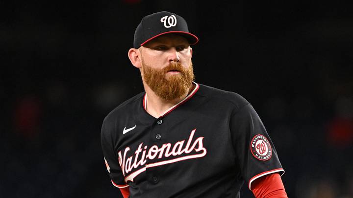 Jun 12, 2026; Washington, District of Columbia, USA;  Washington Nationals pitcher Zack Littell (18) prepares to throw a pitch against the Seattle Mariners during the first inning at Nationals Park. Mandatory Credit: Rafael Suanes-Imagn Images