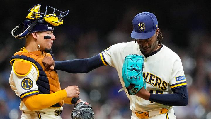 Brewers reliever Abner Uribe (right) has a 2.04 ERA in 57 1/3 innings. Brewers reliever Abner Uribe (right) has a 2.04 ERA in 57 1/3 innings.
