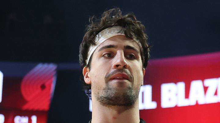 Portland Trail Blazers forward Deni Avdija is introduced in the Moda Center. Portland Trail Blazers forward Deni Avdija is introduced in the Moda Center.