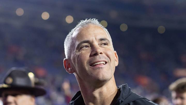 Florida State Seminoles head coach Mike Norvell smiles to the crowd after the game against the Florida Gators at Steve Spurrier Field at Ben Hill Griffin Stadium in Gainesville, FL on Saturday, November 25, 2023. [Matt Pendleton/Gainesville Sun]