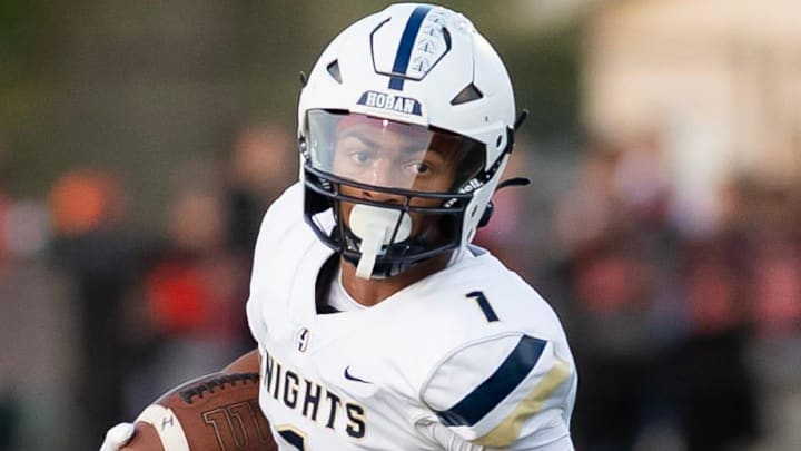 Archbishop Hoban's Elbert 'Roc' Hill IV runs with the ball in the first half of a football game against Central York at Panthers Stadium on Oct. 18, 2024, in Springettsbury Township.