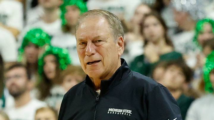 Michigan State head coach Tom Izzo looks on during an exhibition game against UConn at the Breslin Center on Tuesday, October 20, 2026 Michigan State head coach Tom Izzo looks on during an exhibition game against UConn at the Breslin Center on Tuesday, October 20, 2026