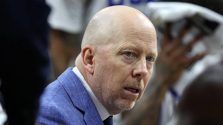 Mar 20, 2026; Philadelphia, PA, USA; UCLA Bruins head coach Mick Cronin reacts in the first half during a first round game of the men's 2026 NCAA Tournament at Xfinity Mobile Arena. Mandatory Credit: Bill Streicher-Imagn Images