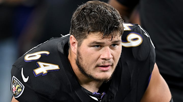 Baltimore Ravens center Tyler Linderbaum