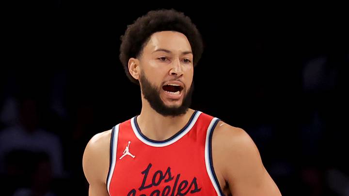 Mar 28, 2025; Brooklyn, New York, USA; Los Angeles Clippers guard Ben Simmons (25) during the first quarter against the Brooklyn Nets at Barclays Center. Mandatory Credit: Brad Penner-Imagn Images Mar 28, 2025; Brooklyn, New York, USA; Los Angeles Clippers guard Ben Simmons (25) during the first quarter against the Brooklyn Nets at Barclays Center. Mandatory Credit: Brad Penner-Imagn Images