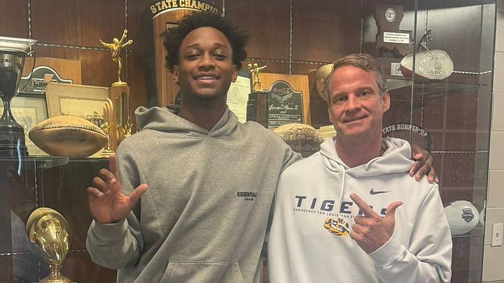LSU Tigers head coach Lane Kiffin and top recruit Ahmad Hudson LSU Tigers head coach Lane Kiffin and top recruit Ahmad Hudson