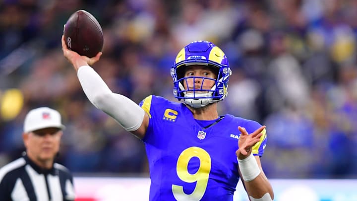 Jan 4, 2026; Inglewood, California, USA; Los Angeles Rams quarterback Matthew Stafford (9) throws downfield against the Arizona Cardinals during the second half at SoFi Stadium. Mandatory Credit: Gary A. Vasquez-Imagn Images Jan 4, 2026; Inglewood, California, USA; Los Angeles Rams quarterback Matthew Stafford (9) throws downfield against the Arizona Cardinals during the second half at SoFi Stadium. Mandatory Credit: Gary A. Vasquez-Imagn Images