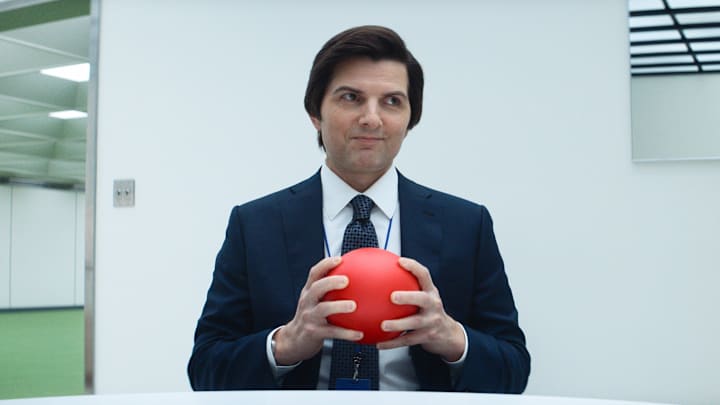 Adam Scott in "Severance," premiering January 17, 2025 on Apple TV+.