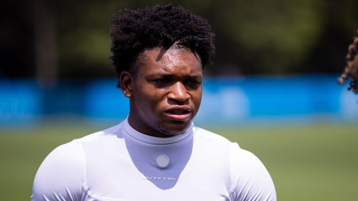 Jul 24, 2025; Charlotte, NC, USA; Carolina Panthers wide receiver Jimmy Horn Jr. (15) talks with media after practice at training camp. Mandatory Credit: Scott Kinser-Imagn Images Jul 24, 2025; Charlotte, NC, USA; Carolina Panthers wide receiver Jimmy Horn Jr. (15) talks with media after practice at training camp. Mandatory Credit: Scott Kinser-Imagn Images