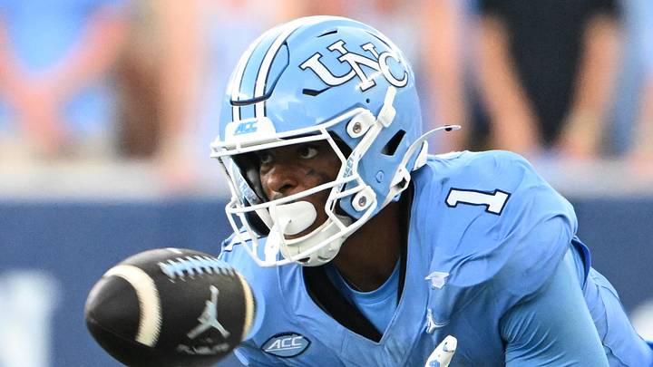 Sep 12, 2026; Chapel Hill, North Carolina, USA; North Carolina Tar Heels wide receiver Jordan Shipp (1) attempts to catch the ball in the third quarter at Kenan Stadium. Mandatory Credit: Bob Donnan-Imagn Images Sep 12, 2026; Chapel Hill, North Carolina, USA; North Carolina Tar Heels wide receiver Jordan Shipp (1) attempts to catch the ball in the third quarter at Kenan Stadium. Mandatory Credit: Bob Donnan-Imagn Images