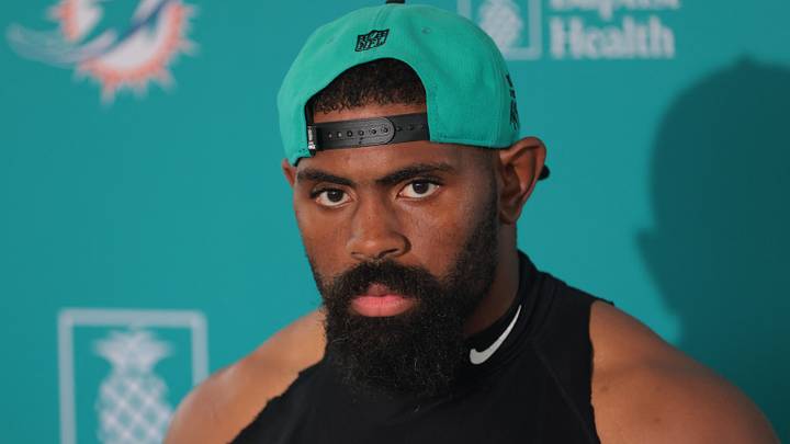 Miami Dolphins linebacker Jordyn Brooks speaks to reporters during training camp at Baptist Health Training Complex. Miami Dolphins linebacker Jordyn Brooks speaks to reporters during training camp at Baptist Health Training Complex.