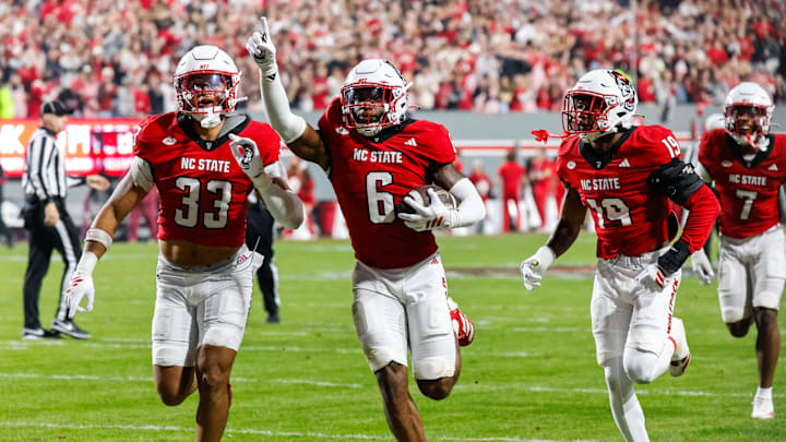 Devon Marshall celebrates after interception.