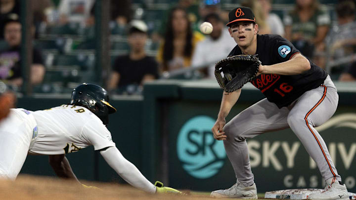 The Orioles will stick with Coby Mayo at first base and give him a chance to hold an everyday role.