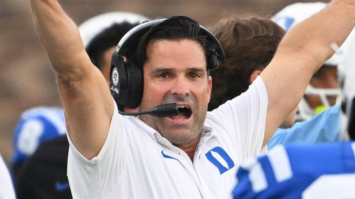 Sep 5, 2026; Durham, North Carolina, USA; Duke Blue Devils head coach Manny Diaz reacts during the second half against the Tulane Green Wave at Wallace Wade Stadium. Mandatory Credit: Zachary Taft-Imagn Images Sep 5, 2026; Durham, North Carolina, USA; Duke Blue Devils head coach Manny Diaz reacts during the second half against the Tulane Green Wave at Wallace Wade Stadium. Mandatory Credit: Zachary Taft-Imagn Images