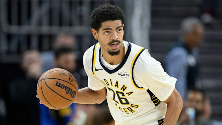Indiana Pacers guard Ben Sheppard (26) during a game against the Golden State Warriors.