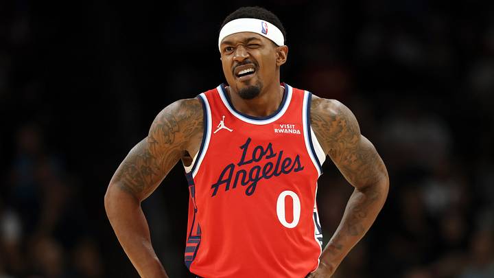 Los Angeles Clippers guard Bradley Beal (0) reacts (Mandatory Credit: Mark J. Rebilas-Imagn Images)