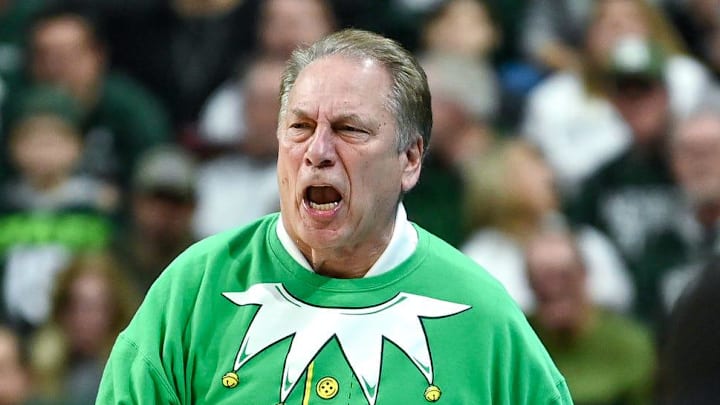 Michigan State's head coach Tom Izzo reacts after getting a technical foul during the first half in the game against Oakland on Wednesday, Dec. 21, 2022, at the Breslin Center in East Lansing.

Dsc 1204a