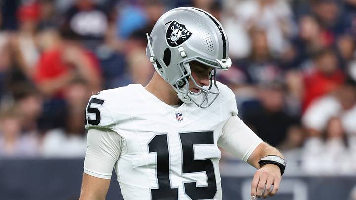 Aug 20, 2026; Houston, Texas, USA; Las Vegas Raiders quarterback Fernando Mendoza (15) on the field during the game against the Houston Texans at Reliant Stadium. Mandatory Credit: Troy Taormina-Imagn Images Aug 20, 2026; Houston, Texas, USA; Las Vegas Raiders quarterback Fernando Mendoza (15) on the field during the game against the Houston Texans at Reliant Stadium. Mandatory Credit: Troy Taormina-Imagn Images