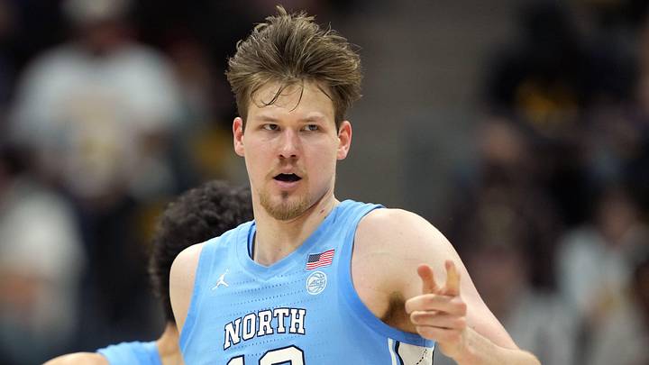 Jan 17, 2026; Berkeley, California, USA; North Carolina Tar Heels center Henri Veesaar (13) during the second half against the California Golden Bears at Haas Pavilion. Mandatory Credit: Darren Yamashita-Imagn Images