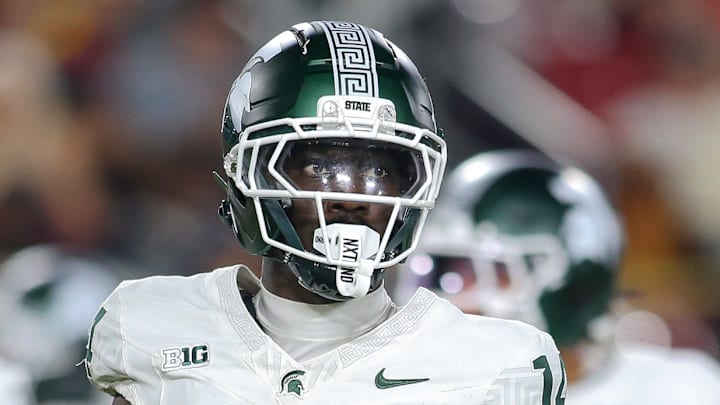 Michigan State CB Malcolm Bell looks on during the Spartans' game against the USC Trojans on Sept. 20, 2025.