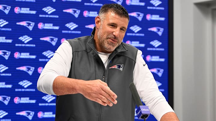 May 9, 2025; Foxborough, MA, USA; New England Patriots head coach Mike Vrabel speaks the to media during a press conference at Gillette Stadium. Mandatory Credit: Eric Canha-Imagn Images May 9, 2025; Foxborough, MA, USA; New England Patriots head coach Mike Vrabel speaks the to media during a press conference at Gillette Stadium. Mandatory Credit: Eric Canha-Imagn Images