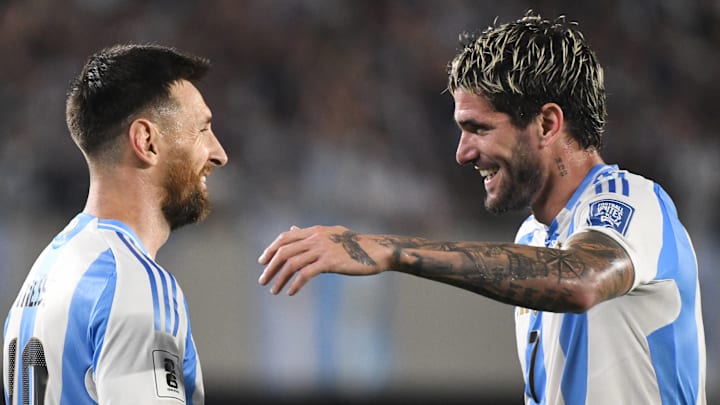 Rodrigo De Paul (right) will leave Atlético Madrid after four seasons to join Inter Miami.